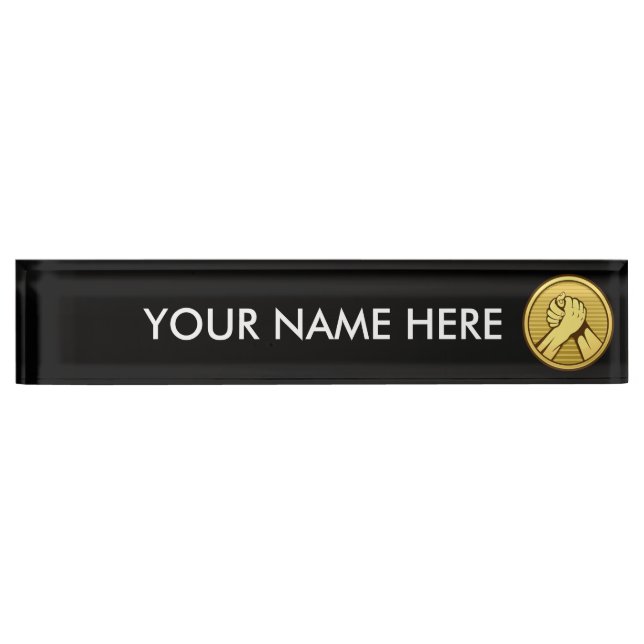 Arm Wrestling Gold Namensplakette (Vorderseite)