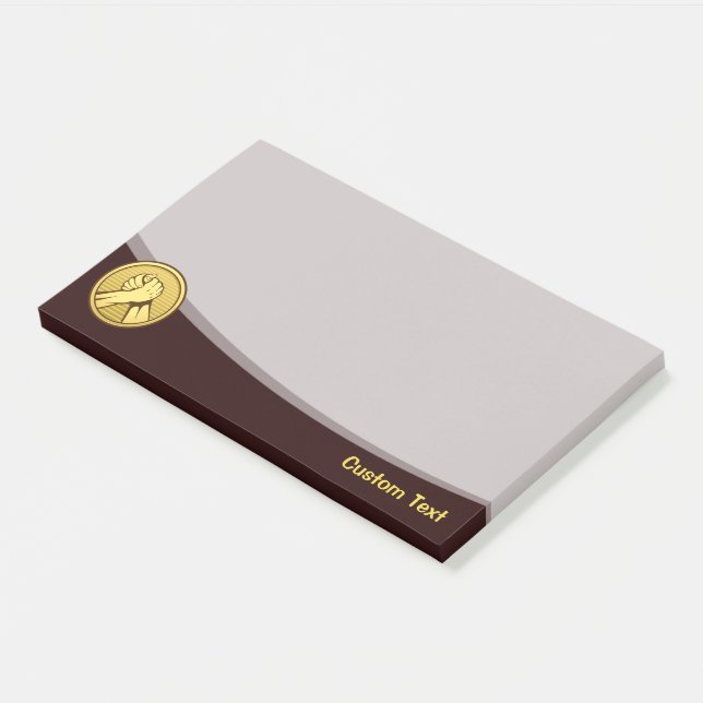 Arm Wrestling Gold Post-it Klebezettel (angewinkelt)