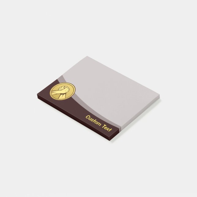 Arm Wrestling Gold Post-it Klebezettel (angewinkelt)