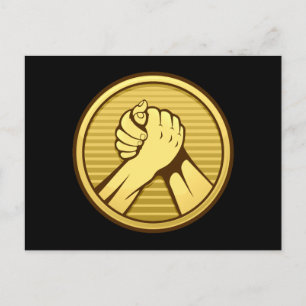 Arm Wrestling Gold Postkarte