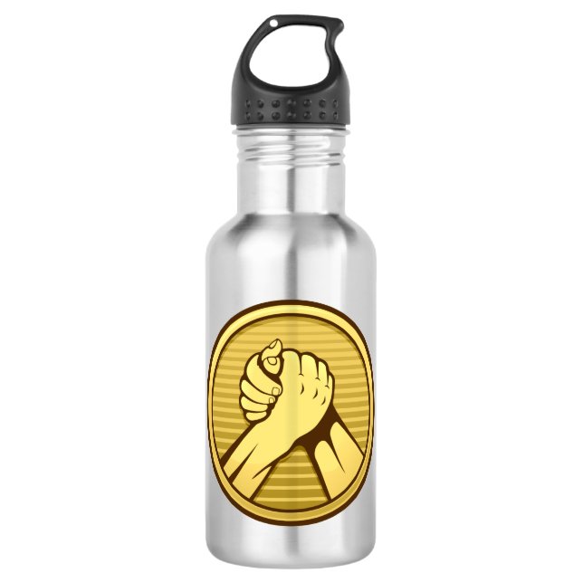 Arm Wrestling Gold Trinkflasche (Vorderseite)
