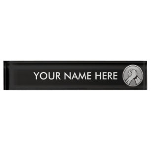 Arm Wrestling Silver Namensplakette
