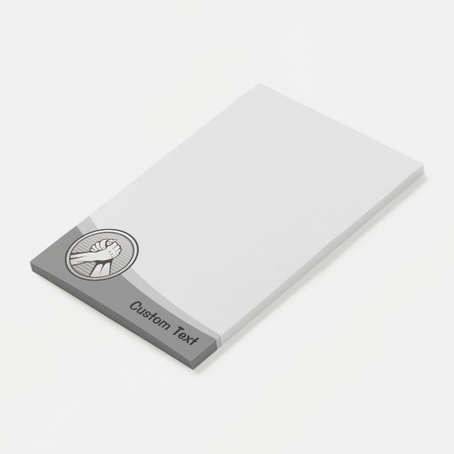 Arm Wrestling Silver Post-it Klebezettel (angewinkelt)