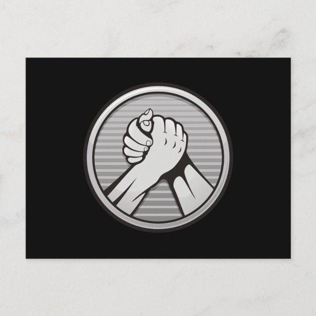 Arm Wrestling Silver Postkarte (Vorderseite)