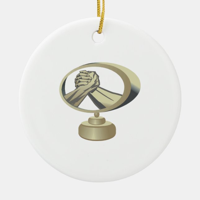 Arm-Wrestling-Trophäe Keramikornament (Vorne)