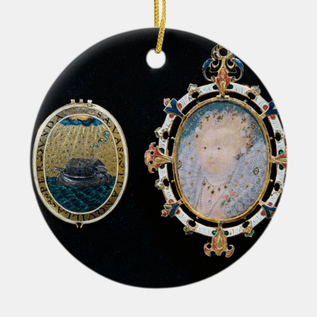 Armada-Juwel, Miniatur von Königin Elizabeth I Keramik Ornament (Vorne)