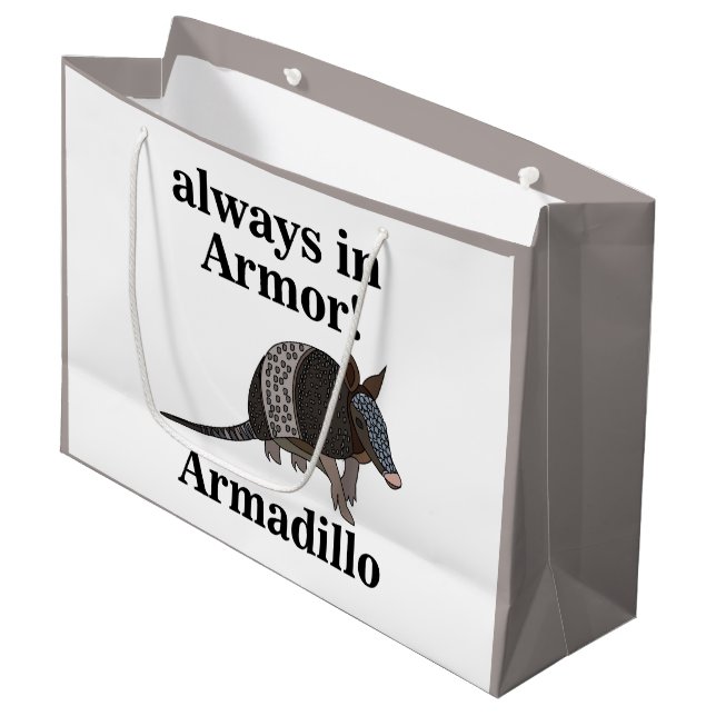 Armadillo Animal Funny  Große Geschenktüte (Vorderseite Schrägansicht)