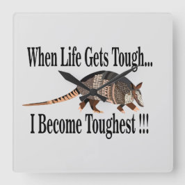 Armadillo Animal Inspiration Quadratische Wanduhr