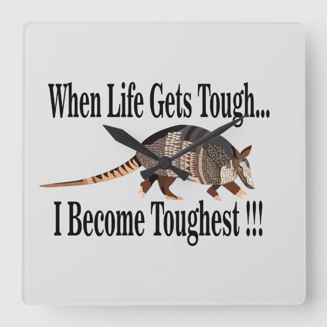 Armadillo Animal Inspiration Quadratische Wanduhr (Vorderseite)