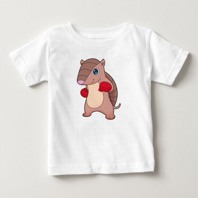 Armadillo Boxing Boxer Boxhandschuhe Baby T-shirt (Vorderseite)