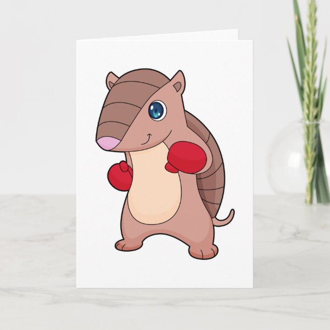 Armadillo Boxing Boxer Boxhandschuhe Karte (Vorderseite)