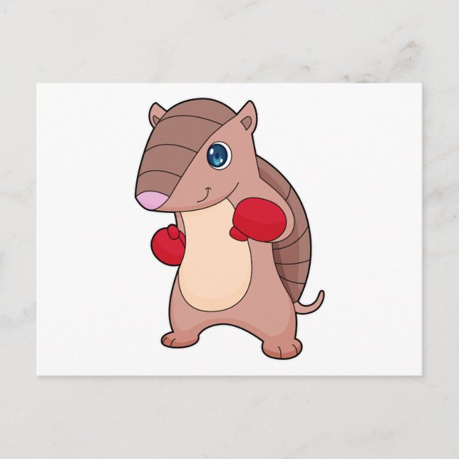 Armadillo Boxing Boxer Boxhandschuhe Postkarte (Vorderseite)