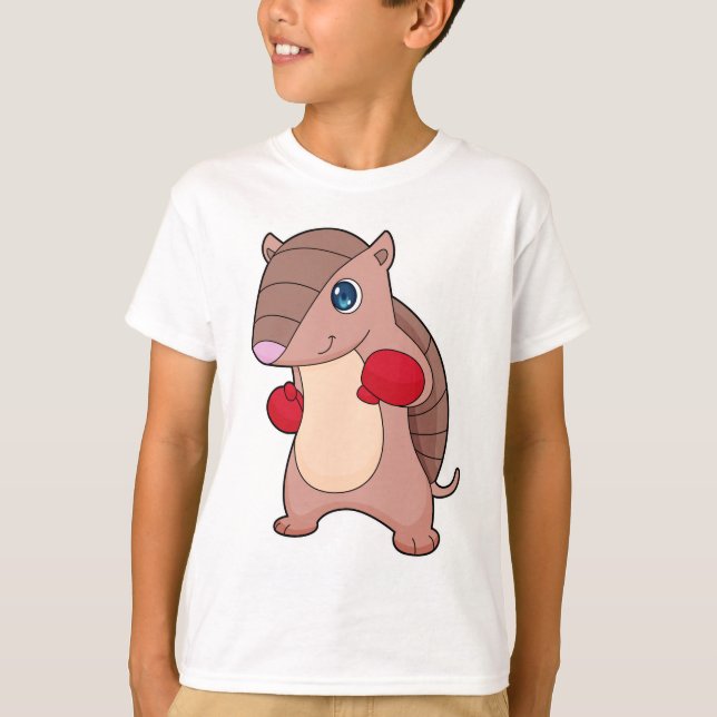 Armadillo Boxing Boxer Boxhandschuhe T-Shirt (Vorderseite)