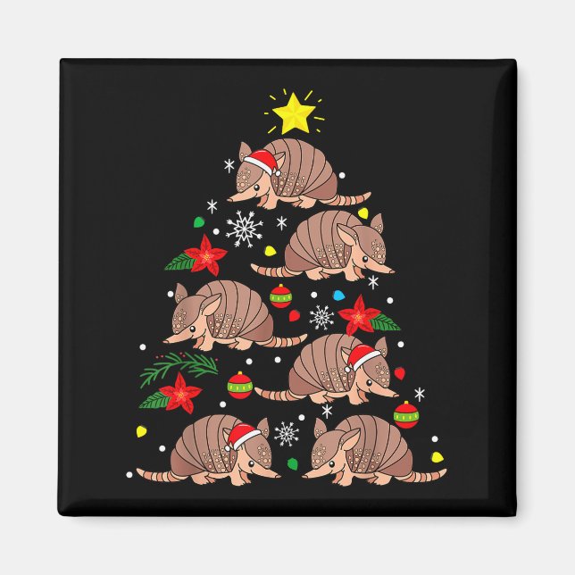 Armadillo Christmas Ornament Tree Funny Zookeeper  Magnet (Vorne)