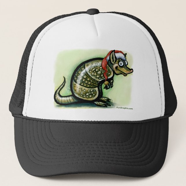 Armadillo Christmas Truckerkappe (Vorderseite)