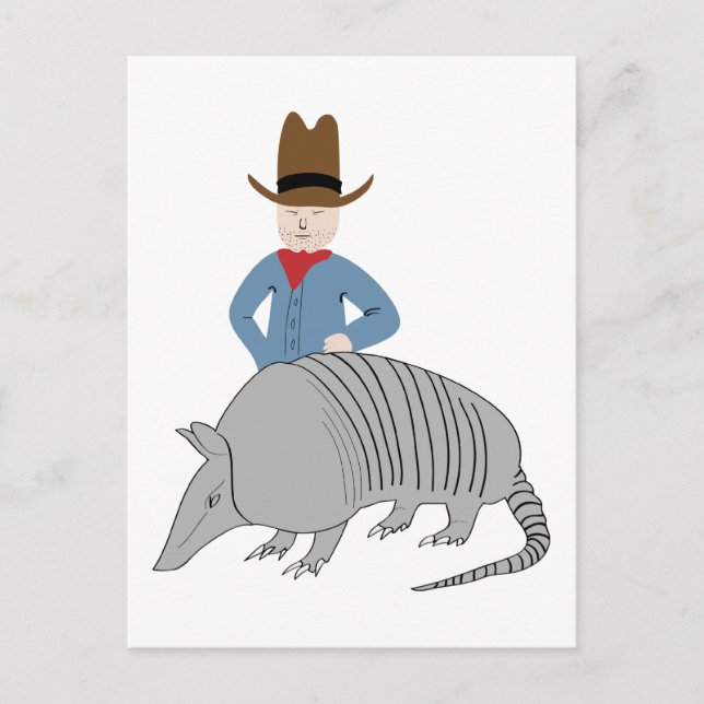 Armadillo Cowboy Postkarte (Vorderseite)