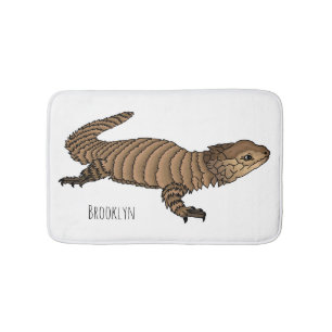 Armadillo girdled lizard cartoon illustration badematte