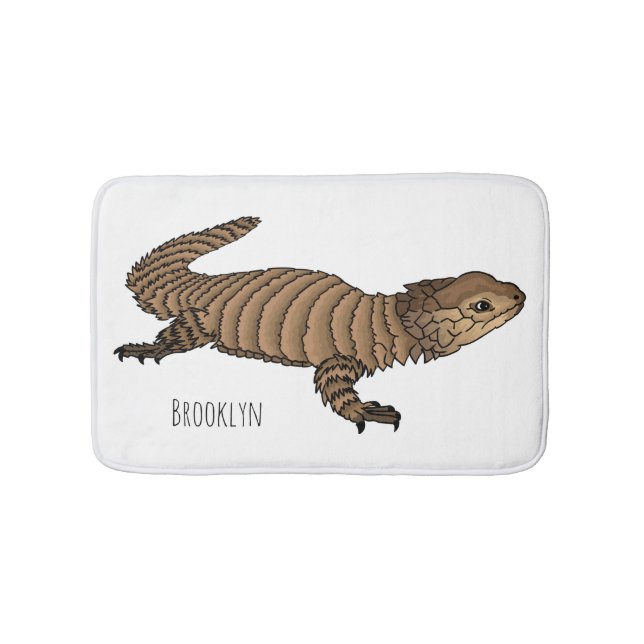 Armadillo girdled lizard cartoon illustration badematte (Vorderseite)