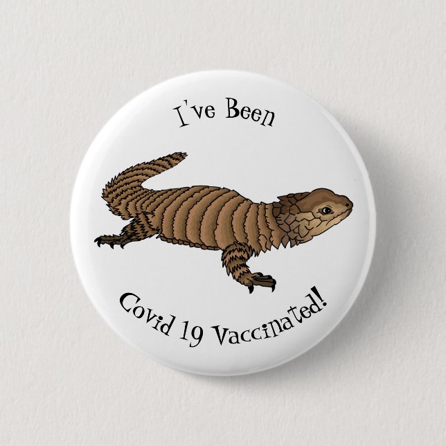 Armadillo girdled lizard cartoon illustration button (Vorderseite)