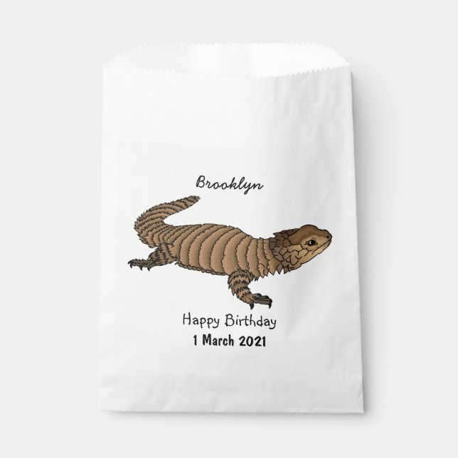 Armadillo girdled lizard cartoon illustration geschenktütchen (Vorderseite)
