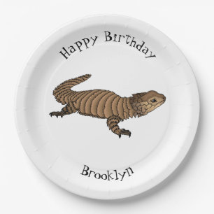Armadillo girdled lizard cartoon illustration pappteller