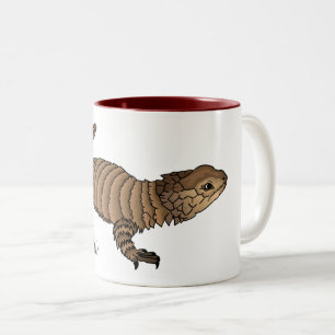 Armadillo girdled lizard cartoon illustration zweifarbige tasse