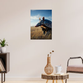 Armadillo im Golden Savannah Poster