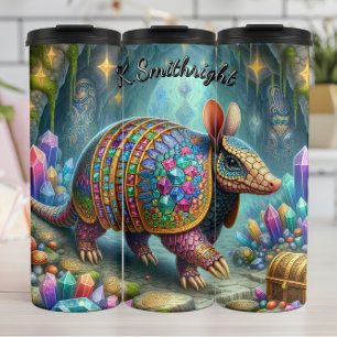 Armadillo in einer Höhle Thermosbecher