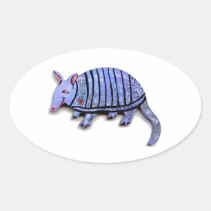 Armadillo Kunstspass niedliche, einzigartige armad Ovaler Aufkleber