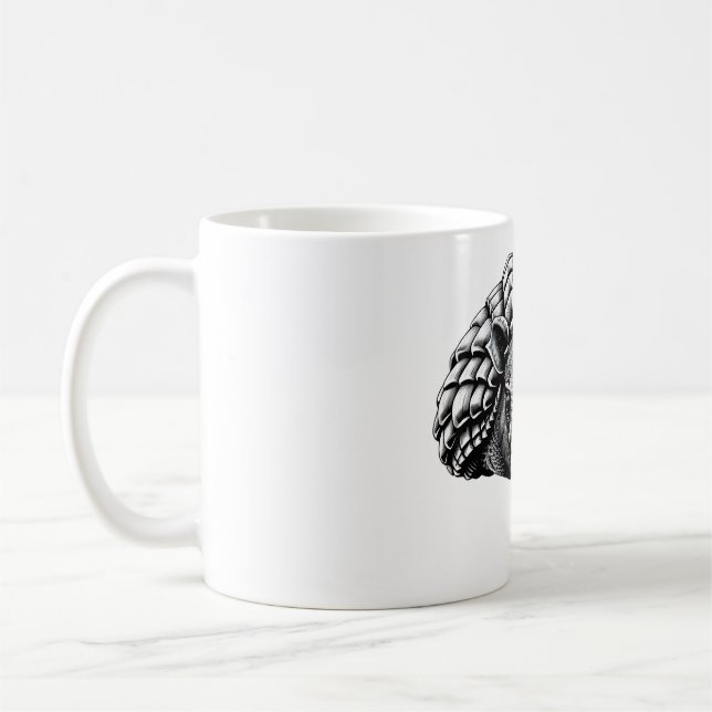 Armadillo Lover T - Shirt - Realistisch Schwarz &  Kaffeetasse (Links)