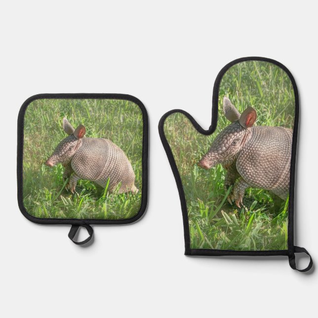 Armadillo Pot Holder-Set Ofenhandschuh & Topflappen-Set (Vorderseite)