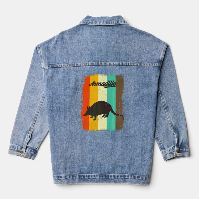 Armadillo Retro 70er Vintag Tier Jeansjacke (Rückseite)