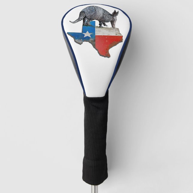 Armadillo Texas State Flag Map Golf Headcover (Vorderseite)