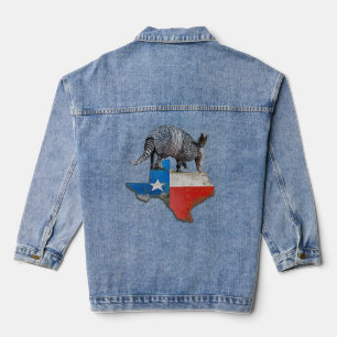 Armadillo Texas State Flag Map Jeansjacke