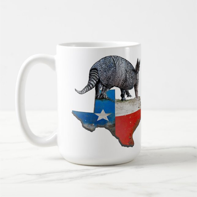Armadillo Texas State Flag Map Kaffeetasse (Links)
