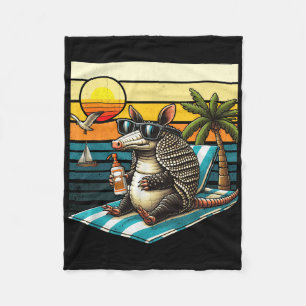 Armadillo und Sun Vintag 80er Retro Sommerferien Fleecedecke