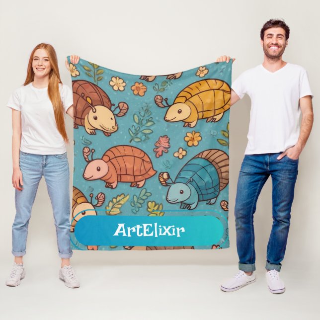 Armadillo Unique Floral Old Print  Fleecedecke (Beispiel)