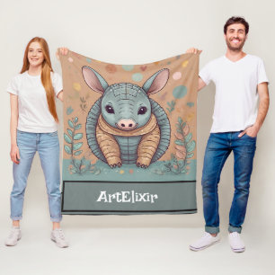 Armadillo Vintag Niedlich Kawaii Fleecedecke