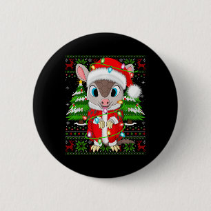 Armadillo Xmas Sweater Style Ugly Santa Armadillo Button
