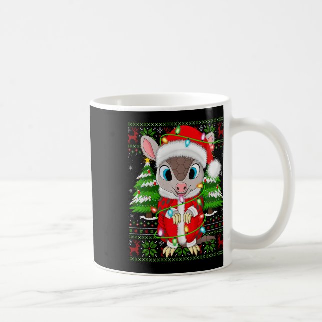 Armadillo Xmas Sweater Style Ugly Santa Armadillo Kaffeetasse (Rechts)