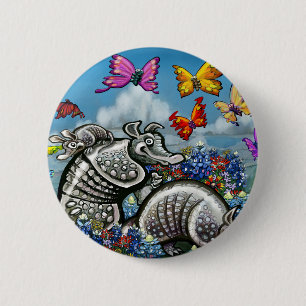 Armadillos Bluebonnets Butterfisch Wildblumen Button