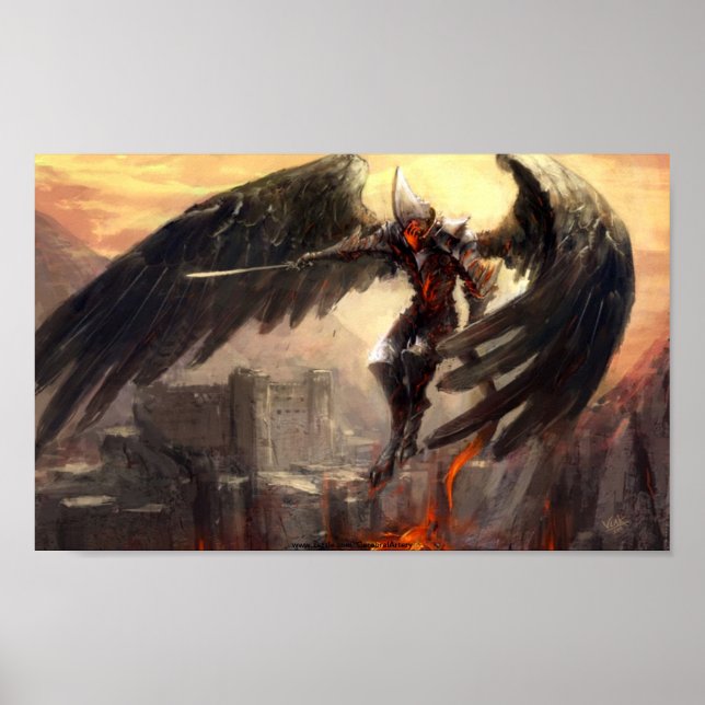 Armageddon Angel auf Schlachtfeld-Poster Poster (Vorne)