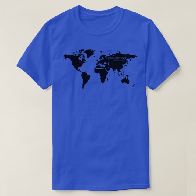 Armagedon World Map Cross T-Shirt (Design vorne)
