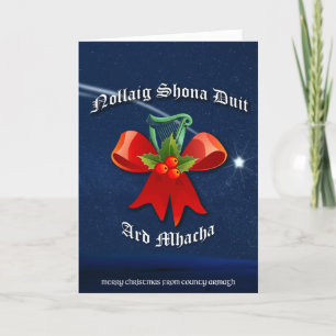 Armagh Irish Christmas Card - Nollaig Shona Duit Feiertagskarte