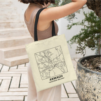 Armagh, Northern Ireland City Map Tote Bag