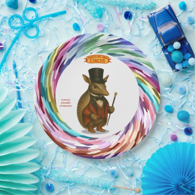 Armand, armadillo ringmaster pappteller (Party)