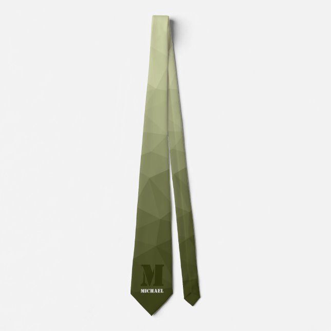 Armatur grünes geometrisches Maschenmuster Monogra Krawatte (Vorderseite)