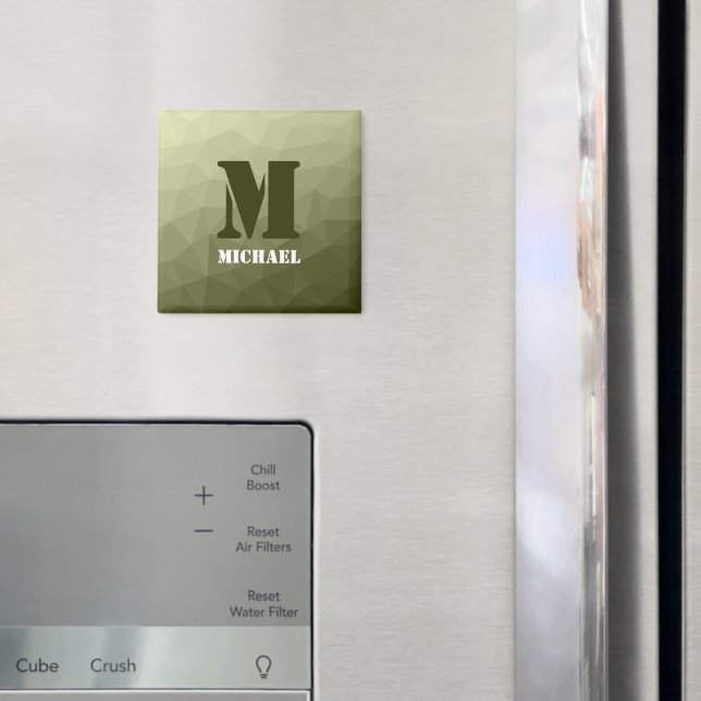 Armatur grünes geometrisches Maschenmuster Monogra Magnet (In Situ (Kühlschrank))