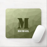 Armatur grünes geometrisches Maschenmuster Monogra Mousepad<br><div class="desc">Monogram Personalize mit Ihrem benutzerdefinierten Initial und Namen. Army grüne Gefälle geometrische Maschenmuster dreiecke ombre. Dreieck geometrische Masche mit dunkelgrauem Ober-Farbverlauf,  militärisch,  Armee,  Muster,  ombre,  Mesh,  Dreiecke,  Geometrie,  Gefälle,  cool,  Dreieck,  Grün</div>