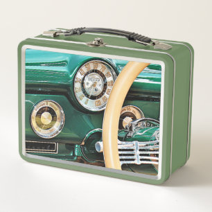Armaturenbrett eines klassischen Autos von 1948 Metall Brotdose